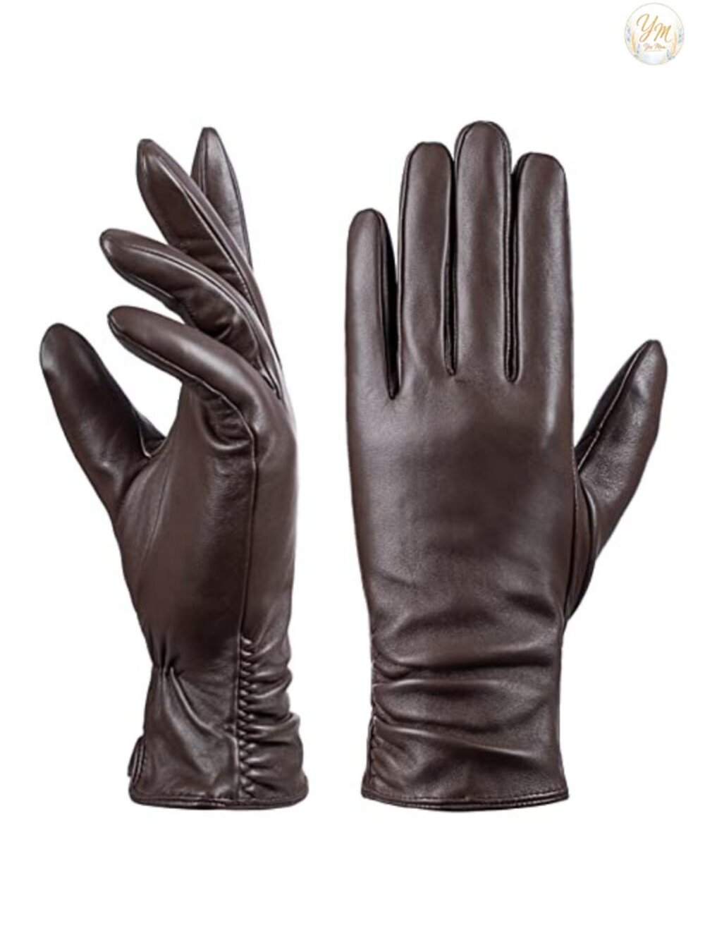 Genuine Sheepskin Leather Cashmere Lined Winter Gloves Touchscreen Warm